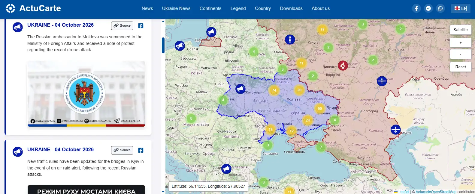 Actucarte homepage preview