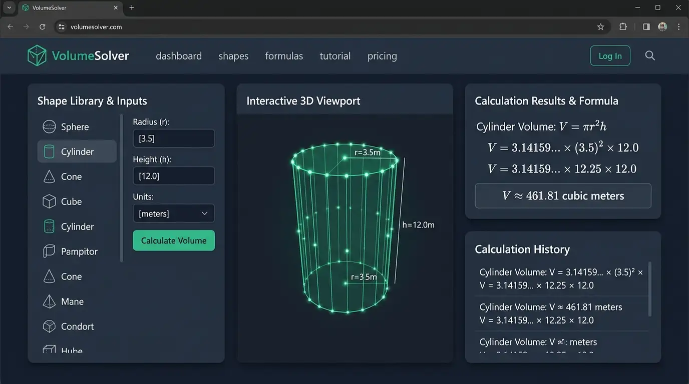 VolumeSolver homepage preview